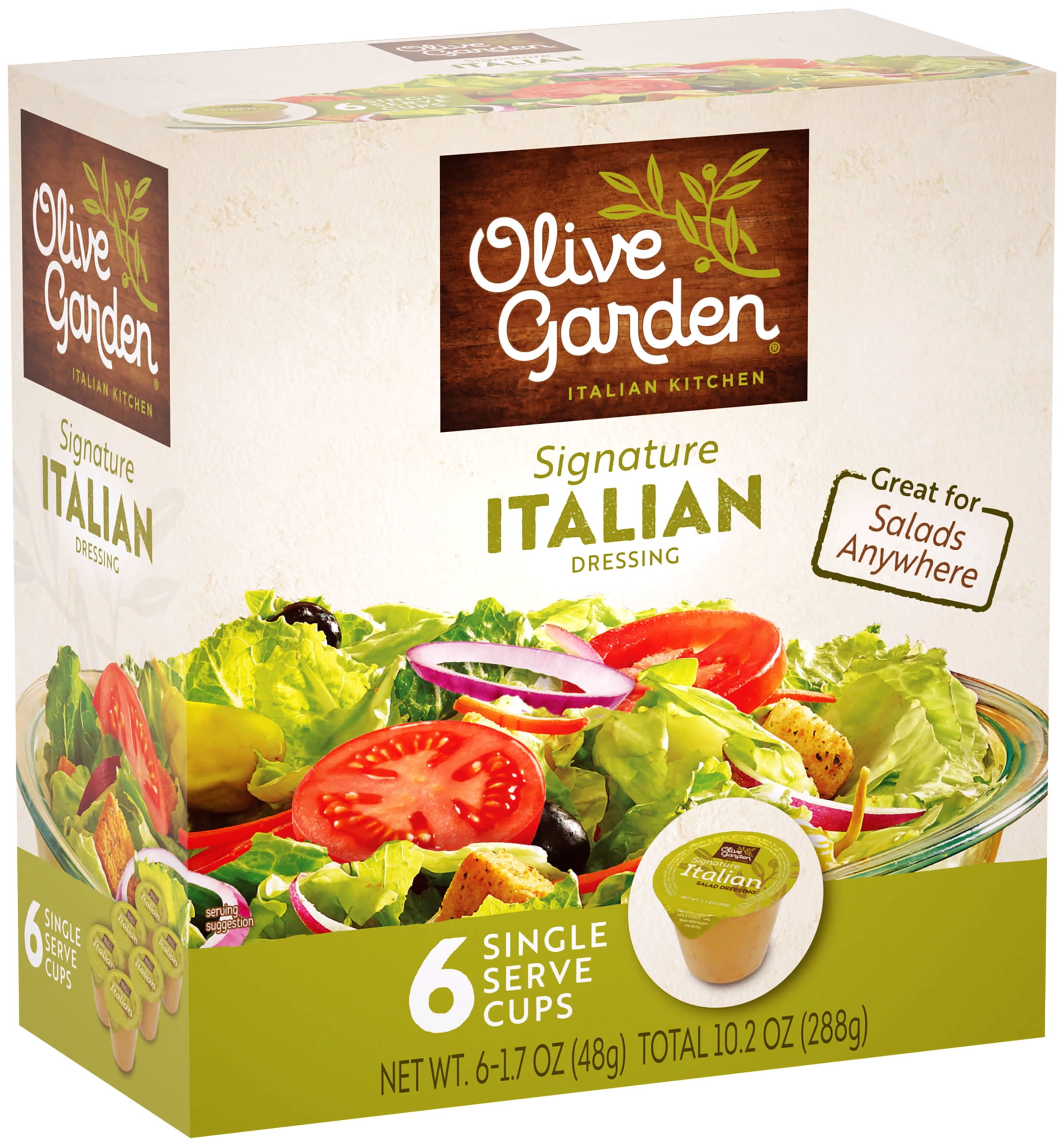 Olive Garden Signature Italian Dressing Single Serve 6pack 1.7 oz