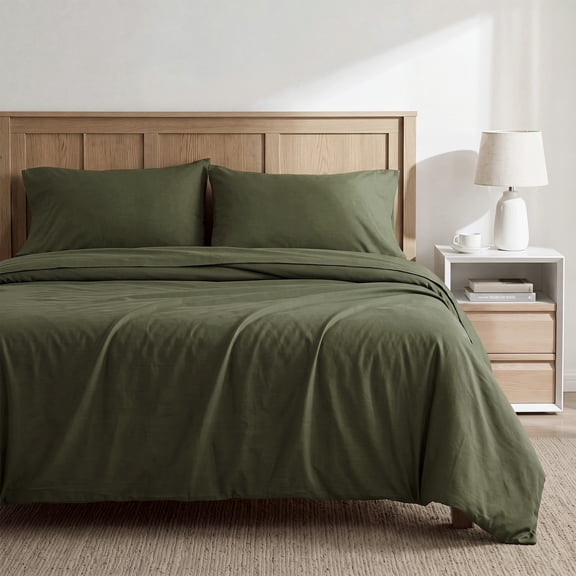 Olive Green 4-Piece Sheet Set, Cloud-Soft Double-Brushed Microfiber