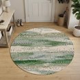 Olive Green 8FT Round Area Rugs for Living Room Bohemian Tribal Dots ...