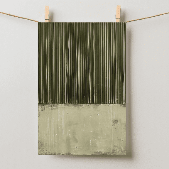 Olive Green Abstract Minimalist Vertical Line Textured Wall Art Print Unframed Paper Poster 8x10in