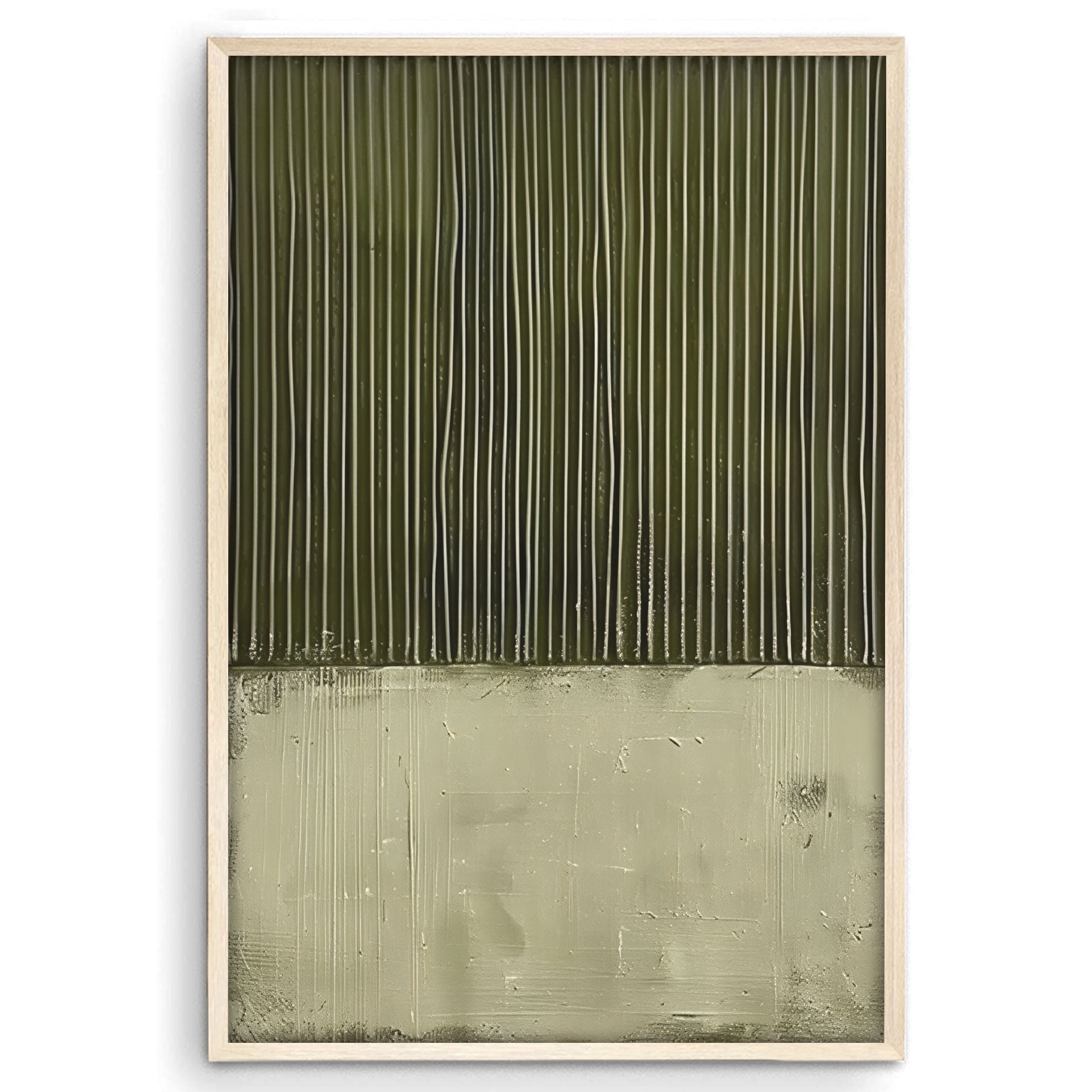 Vertice Line Olive Green Abstract Poster Minimalist Vertical Line D Wall Art Print ...
