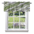 Wave Power Rods Olive Green Abstract Window Valance for Kitchen, Modern Fluid Wave ...