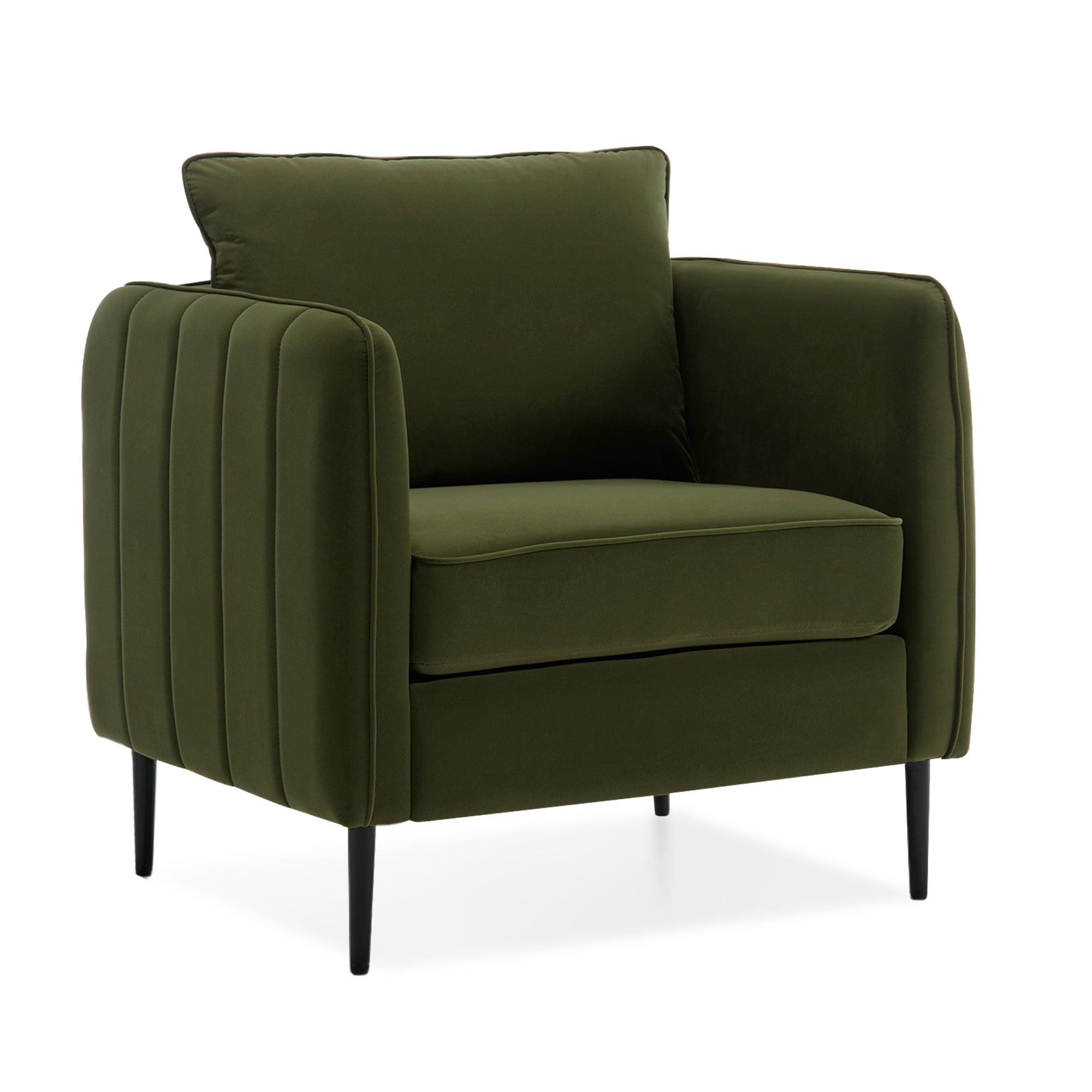 Olive Green Accent Chairs for Living Room, Modern Upholstered Accent