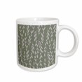 thumbnail image 1 of 3drose, Olive Green and Thistle Pink Vines, 11oz Mug, 1 of 6