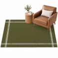 Olive Green Area Rug 4'x6', Solid Color Soft Mat Non-Slip Silicone ...