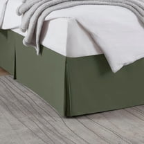 Olive Green Bed Skirt Queen Size - Queen Bed Skirt 14 Inch Drop - Brushed Microfiber Bed Skirts - Hotel Quality Pleated Bed Skirt - Shrinkage & Fade