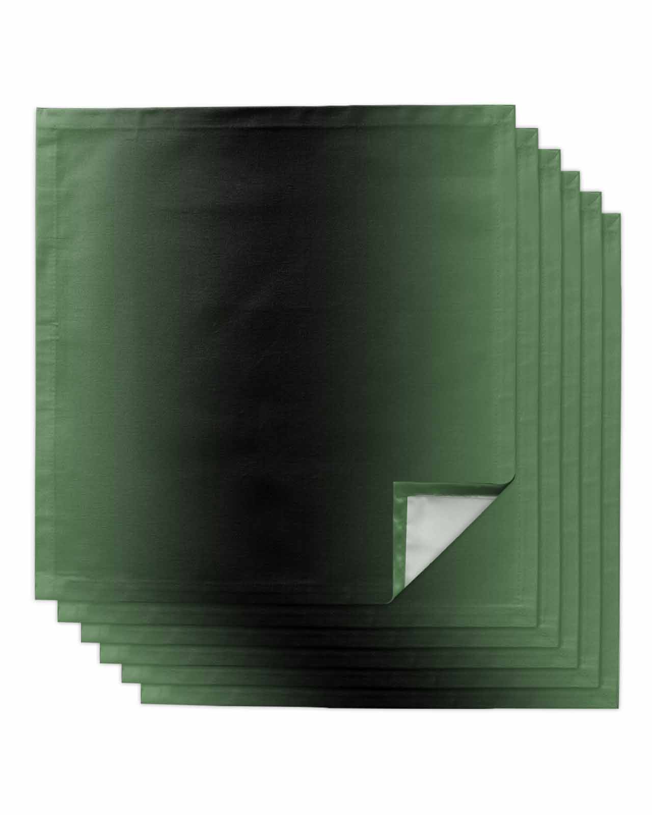 Olive Green Black Ombre Cloth Napkins Set of 6,Washable Reusable Dinner