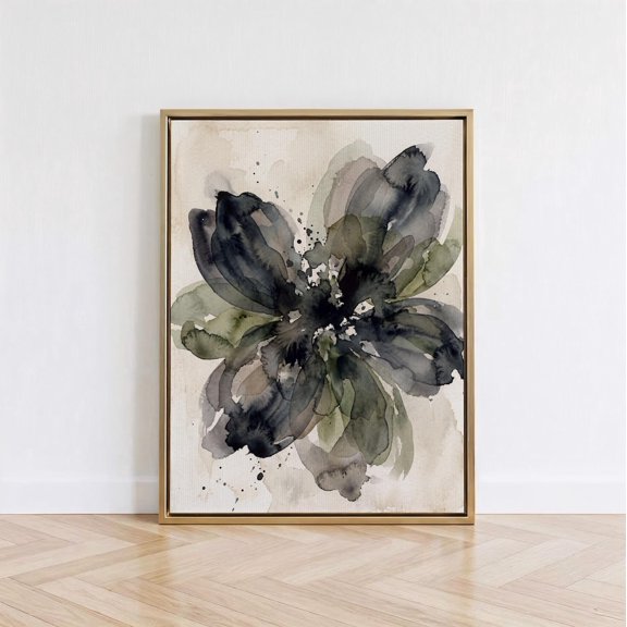 Olive Green Botanical Sage Floral Modern Decor Wall Art Unframed Paper Print