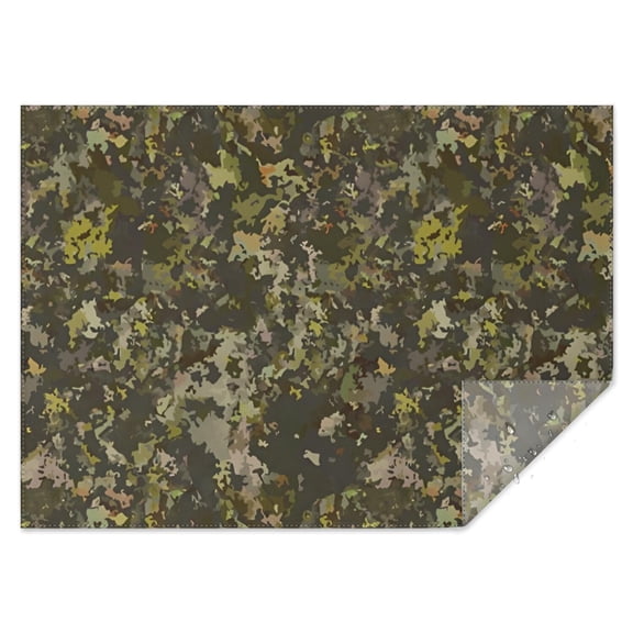 Olive Green Camo Mottled Pattern Rectangle Tablecloth 60"x84",Waterproof Polyester Rectangle Table Cloth, Wipeable Spillproof Polyester Tablecloth for Dining, Camping, Indoor and Outdoor