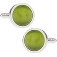 thumbnail image 1 of Olive Green Catseye-style Cufflinks by Cuff-Daddy, 1 of 1