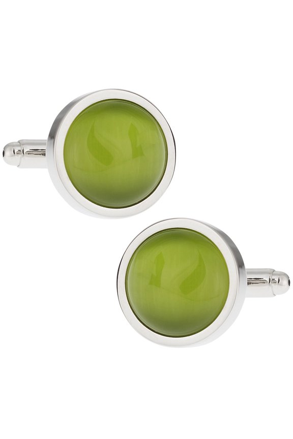 Olive Green Catseye-style Cufflinks by Cuff-Daddy