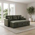 thumbnail image 1 of Olive Green Convertible Sleeper Sectional Sofa with Reversible Chaise and Storage, 1 of 10