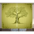 thumbnail image 1 of Ambesonne Olive Green Curtains 2 Panel Set, Olive Tree Pattern, 108" x 96", Olive Green, 1 of 3