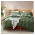 thumbnail image 1 of Olive Green Duvet Cover Queen Size - Soft Double Brushed Queen Duvet Cover Set, 3 Piece, with Button Closure, 1 Duvet Cover 90x90 inches and 2 Pillow Shams, 1 of 9