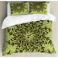 thumbnail image 1 of Olive Green Duvet Cover Set Queen Size, Branches of Olives Mediterranean Foliage Leaves and Fruit, Decorative 3 Piece Bedding Set with 2 Pillow Shams, Pistachio Olive Green Black, by Ambesonne, 1 of 3