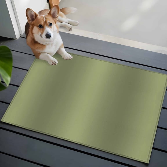 Olive Green Gradient 2x3 Area Rugs for Living Room, Abstract Rustic Sage Green Minimalist Non Slip Floor Mat Washable Low-Profile Indoor Carpet for Bedroom, Dining Room, Bathroom