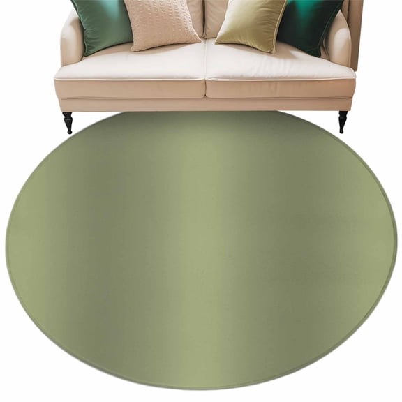 Olive Green Gradient Round Living Room Rugs 6 ft, Abstract Rustic Sage Green Minimalist Washable Area Rug with Non-Slip Sturdy Edge Binding Round Carpet for Kitchen Office Bedroom