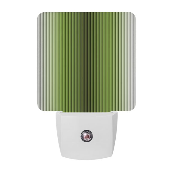 Olive Green Gradient Stripe Night Lights, Modern Abstract 3D Vertical Stripes Smart Auto Dusk to Dawn Sensor Nightlights Plug-in Nightlight for Bedroom Bathroom Living Room Kitchen Hallway