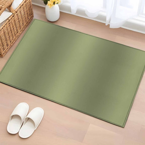 Olive Green Gradient Washable Area Rug 2 x 3 ft Abstract Rustic Sage Green Minimalist , Soft Non Slip Rugs Stain Repellent Indoor Felt Carpet for Living Dining Room Bedroom Home Office