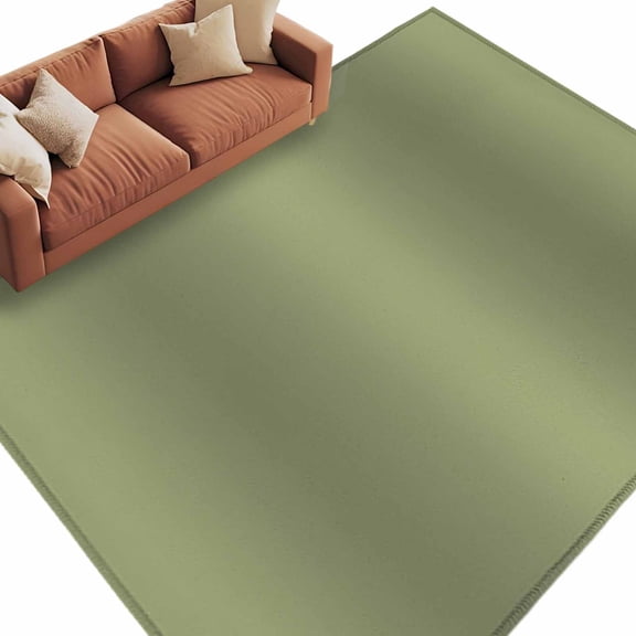 Olive Green Gradient Washable Living Room Rugs 9'x12', Abstract Rustic Sage Green Minimalist Low Pile Throw Large Area Rug Non-Slip Sturdy Edge Binding Carpet for Bedroom Dining Room Office