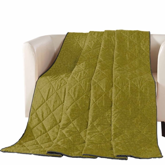 Olive Green Grain Texture Quilted Comforters Cooling Blanket Full Size, Vintage Industrial Moss Solid Color Cold Comfort for Hot Sleepers Lightweight Air Conditioning Quilt Blanket for Bed