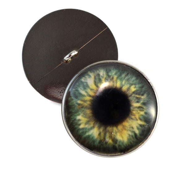 Olive Green Human Inspired Sew-On Button Glass Eyes