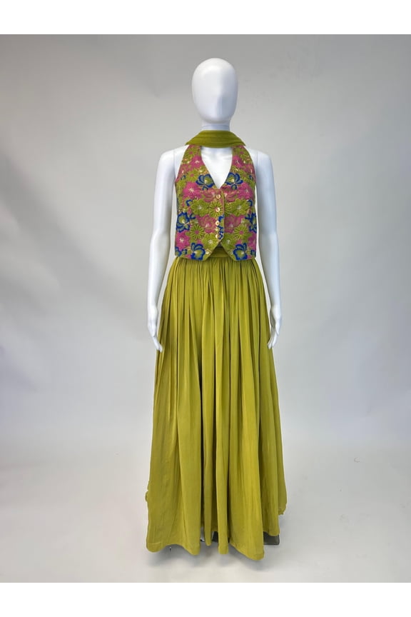 Olive Green Lehnga Set