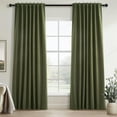 thumbnail image 1 of Olive Green Linen Blackout Curtains 84 Inch Long for Living Room,Pinch Pleated Drape with Hooks Back Tab Boho Decor, Olive Forest Loden Full Black Out Curtains for Bedroom, 1 of 16