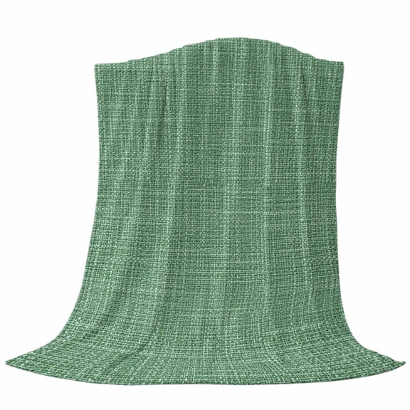 Olive Green Linen Throw Flannel Blanket Rustic Boho Natural Luxury Fabric Super Soft Cozy Bed Blanket, Lightweight Plush Fuzzy Bed Throw for Bedroom Sofa Couch Living Room 30x40in