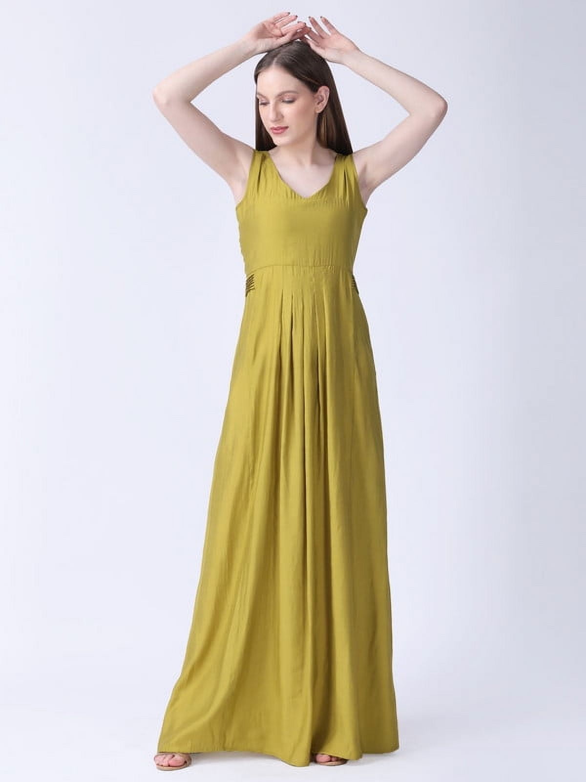 walmart olive green dress Olive Green Warm Cotton Waffle Fit and Flare Maxi Dress 32