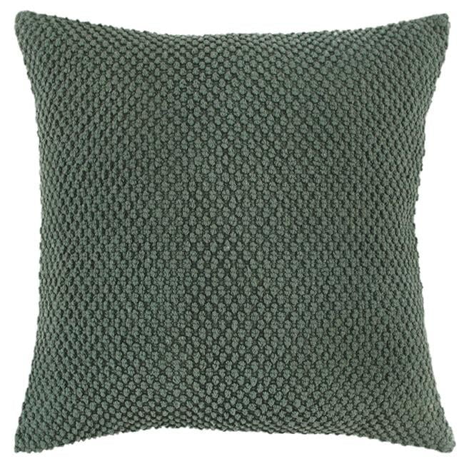 Olive Green Nubby Textured Cotton Square Throw Pillow
