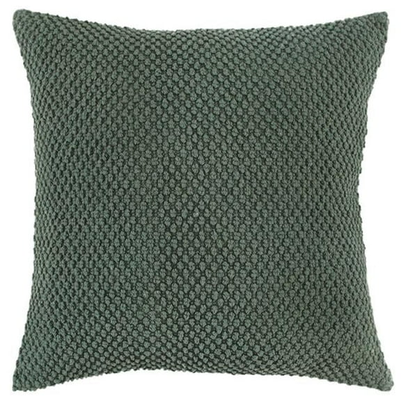 Olive Green Nubby Textured Modern Throw Pillow