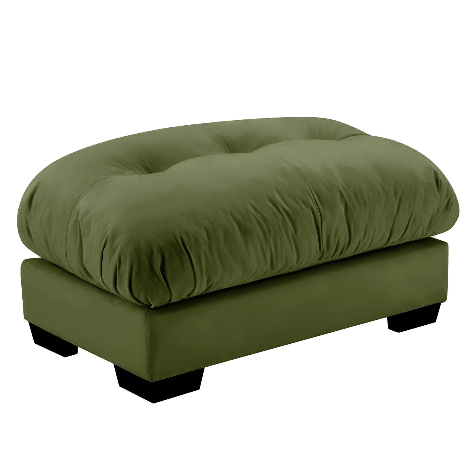 Olive Green Ottoman for Modular Sectional Sofa, Single Sofa, Ottoman Seat for Convertible Sectional, Velvet Sofa Couch for Living Room, Bedroom, Apartment