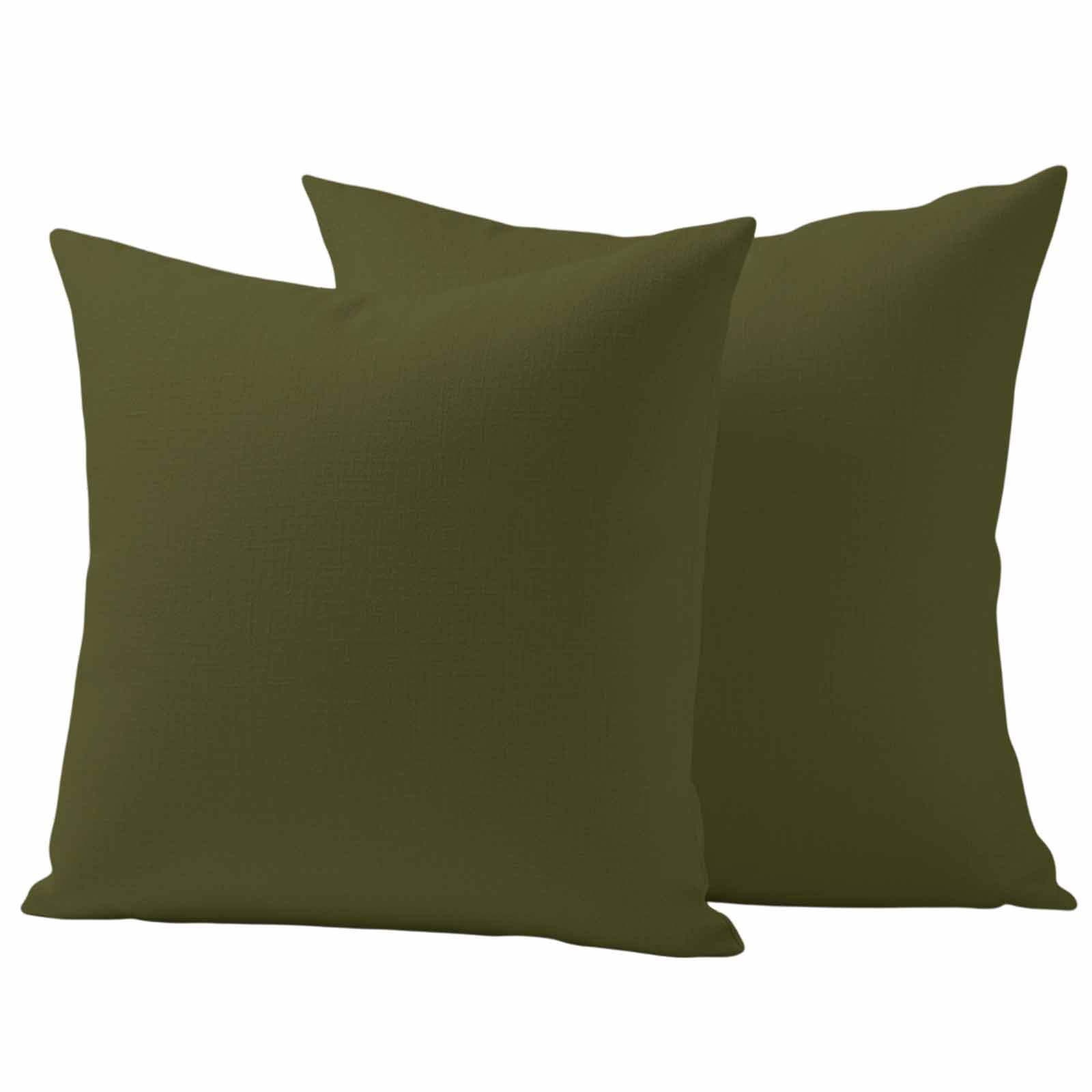 Olive Green Outdoor Pillow Covers 18"x18" Set of 2, Solid Color Waterproof Throw Pillow Covers for Patio Furniture, Decorative Cushion Covers for Porch
