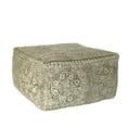 thumbnail image 1 of Olive Green Patterned Rectangle Pouf, 1 of 3