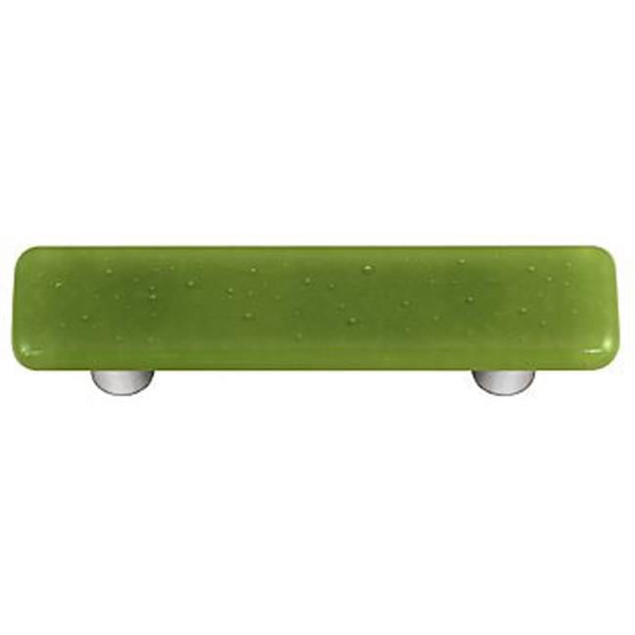 Olive Green Rectangle Glass Pull Aluminum Post