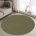 thumbnail image 1 of Olive Green Round Rugs 3ft, Farmhouse Solid Green Color Modern Art Non Slip Washable Rug Runner, Low Pile Indoor Floor Carpet Mat Bathroom Rugs for Living Room, Bedroom, Kids Room, 1 of 9