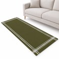 Olive Green Runner Rug 2'x6', Solid Color Soft Mat Non-Slip Silicone ...