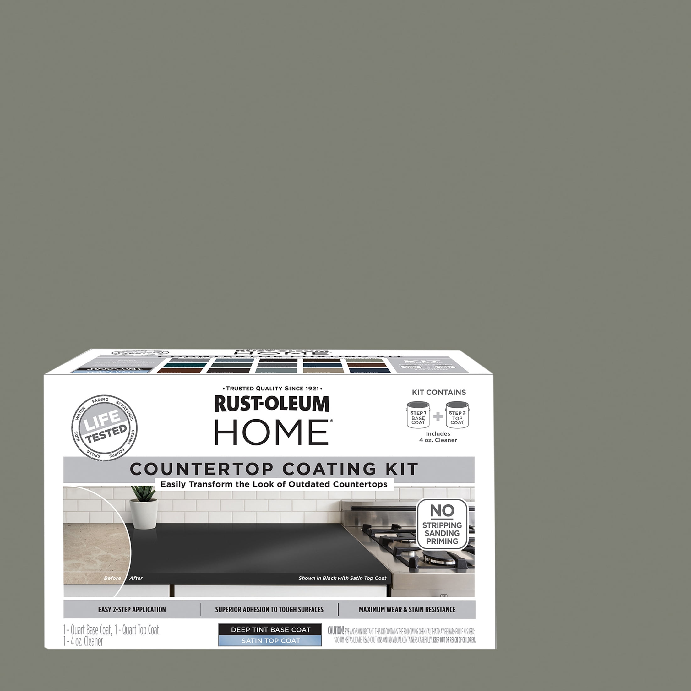 Olive Green, Rust-Oleum HOME Countertop Satin Coating Kit-38496314T, Quart