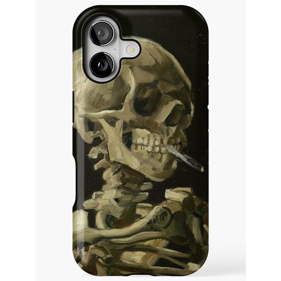 Olive Green Smoking Skeleton Tough Case for Apple iPhone, Polycarbonate and TPU