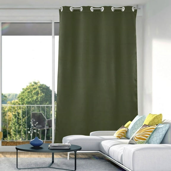 Olive Green Solid Blackout Curtains 84"x52" Thermal Insulated Curtain 1 Panel