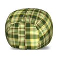 thumbnail image 1 of Olive Green Storage Toy Bag Chair, Quilt Pattern Traditional Scottish Design Checkered Geometrical, Stuffed Animal Organizer Washable Bag, Large Size, Dark Green Yellow Brown, by Ambesonne, 1 of 3