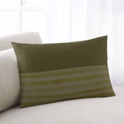 Olive Green Striped Throw Pillow Covers, Vintage Stripes Ombre Soft Breathable Pillow Cases with Invisible Zipper for Sleeping, Toddler Pillowcases for Couch Bed Sofa Chair 12x20 Inches