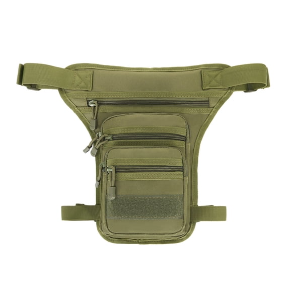 Olive Green Tactical Drop Leg Waist Pack Water-Resistant Nylon with Multiple Pockets for Outdoor Use