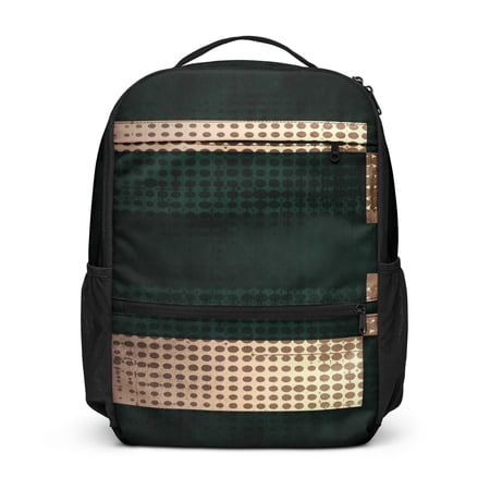 Olive Green Utility Backpack with Graphic Stripe Design – Modern Travel & Everyday Carry Bag