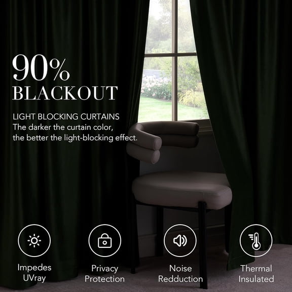 Olive Green Velvet Curtains 96 Inch Long for Bedroom, Luxury Super Soft Grommet Thermal Insulated Room Darkening Blackout Window Drapes for Living Room, 52 Inch Wide, 2 Panels