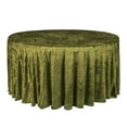 thumbnail image 1 of Olive Green Velvet Tablecloth 132 Inch Round for Wedding Reception, Party, Banquet, Bridal Shower, 1 of 5