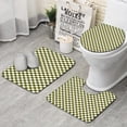 thumbnail image 1 of Olive Green and White Checkerboard Pattern Bathroom Rugs Sets 3 Piece,Toilet Cover Set,Absorbent Non Slip Bathroom Mats Sets with U-Shaped Contour Rug Toilet Rug Set, 1 of 5