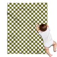 thumbnail image 1 of Olive Green and White Checkerboard Pattern Blanket,Comfortable Soft Flannel Throw Blanket,All Season,Warm Lightweight Blankets for Sofa Bed Couch Living Room Chair,30"x40", 1 of 4