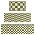 thumbnail image 1 of Olive Green and White Checkerboard Pattern Kitchen Rugs Sets Of 3,Kitchen Runner Rugs Non Skid Washable,Decorative Kitchen Floor Mats for Kitchen,Sink,Laundry,17"x30"+ 17"x47" + 17"x59", 1 of 6